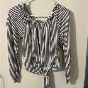 Striped Black and White Women's Top